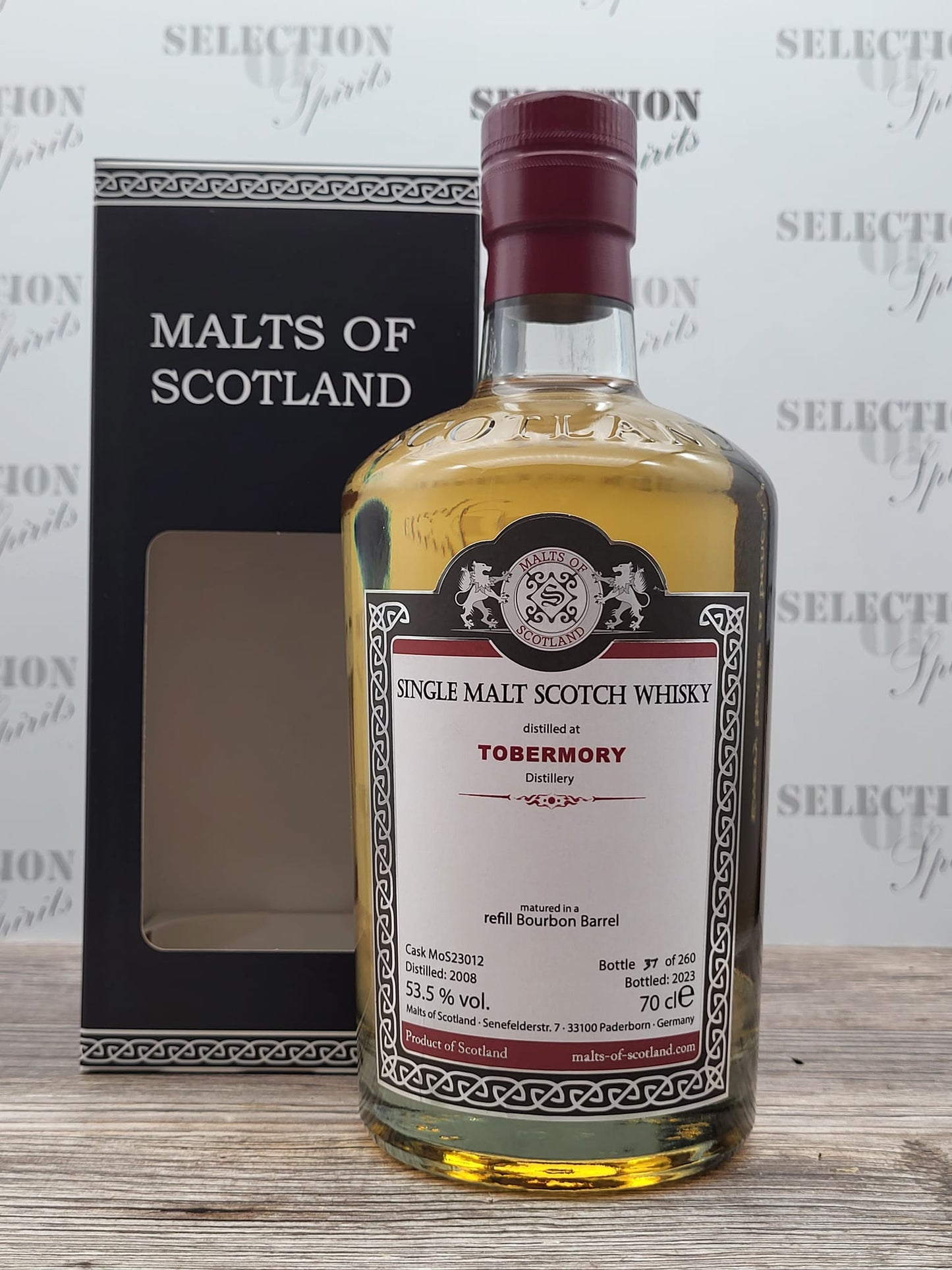 Malts of Scotland TOBERMORY 2008/2023 refilll Bourbon Barrel