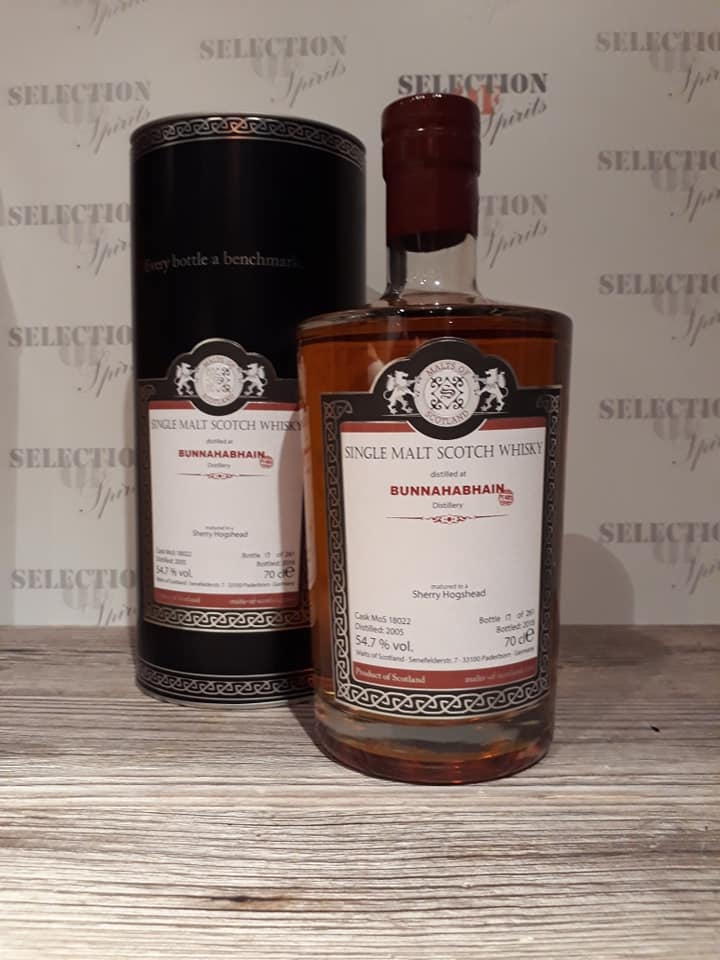 Malts of Scotland BUNNAHABHAIN 2005/2018 Sherry Hogshead -peated-