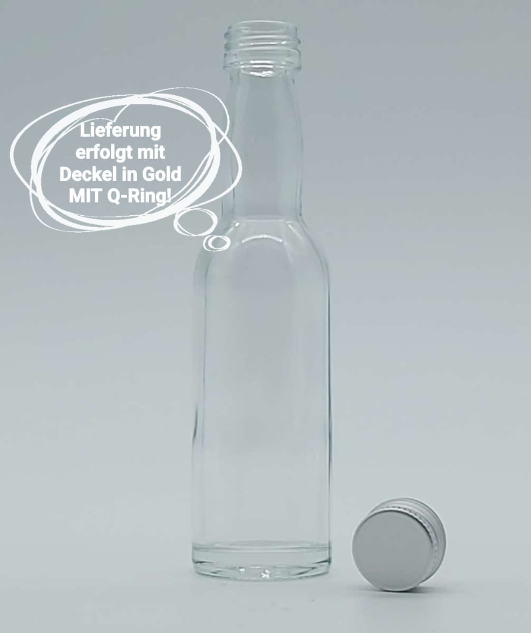 4cl40/ml Kropfhalsflasche im Set inkl. Deckel PP18