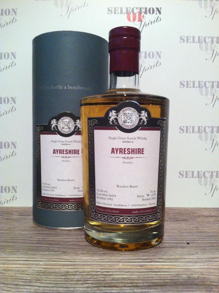 Malts of Scotland Ayreshire 1992/2016 Bourbon Barrel Single Grain