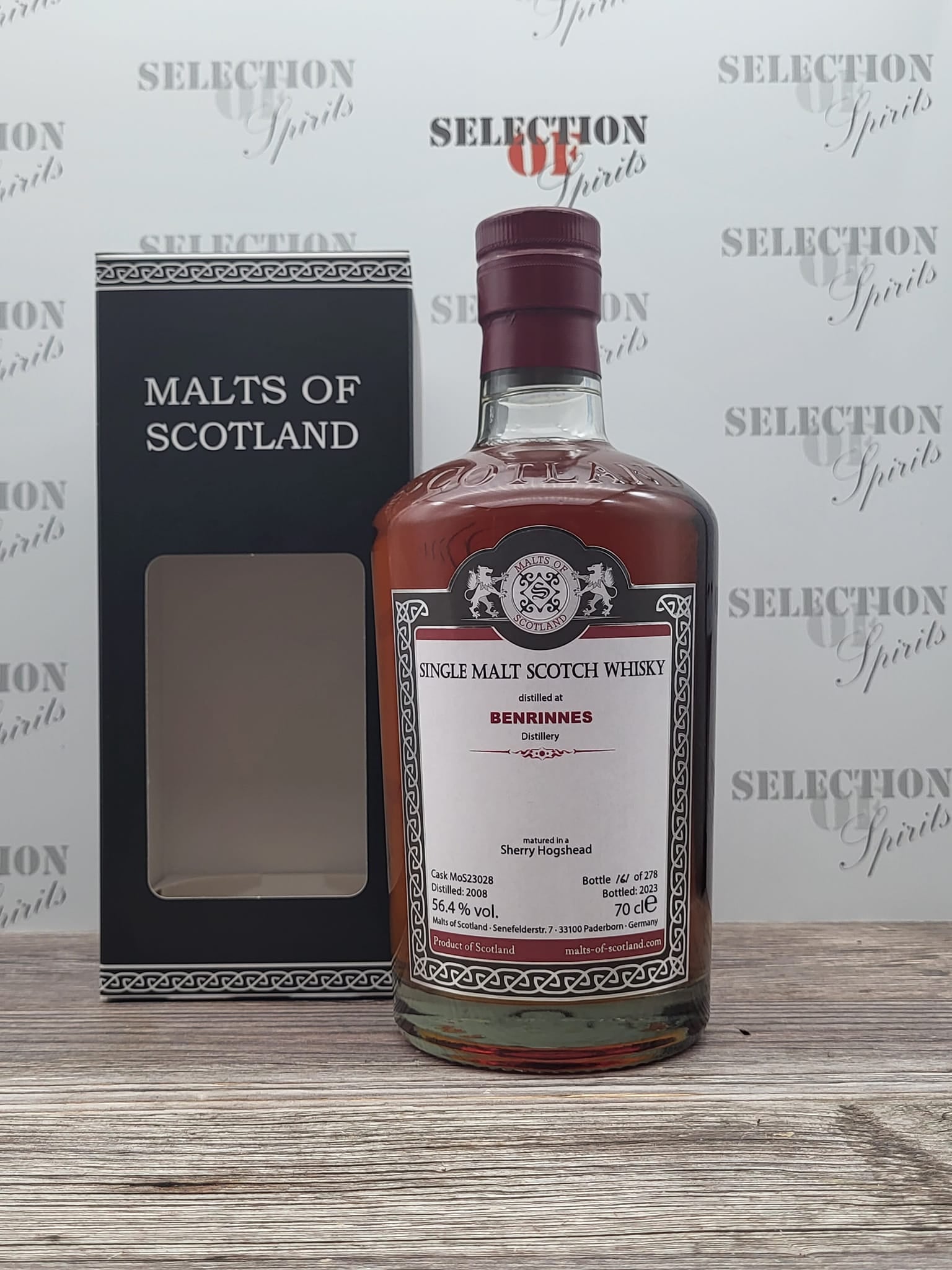 Malts of Scotland BENRINNES 2008/2023 matured in a Sherry Hogshead