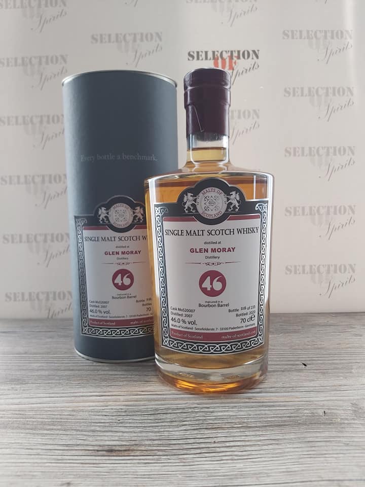 Malts of Scotland GLEN MORAY 2007/2020  46% Bourbon Barrel